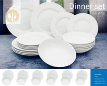 Studio Tavola Dinnerware Set White - 18-piece / 6 people - 6 dinner plates, 6 pasta bowls, and 6 side plates