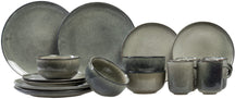 Set de vajilla Salt & Pepper Meridian - Verde/Azul 16 piezas / 4 personas - 4 platos llanos, 4 platos de desayuno, 4 cuencos y 4 tazas