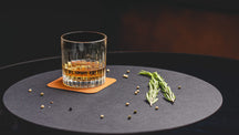 Cookinglife Coasters - Vegan leather - Black / Cognac - double-sided - 10 x 10 cm - 6 pieces