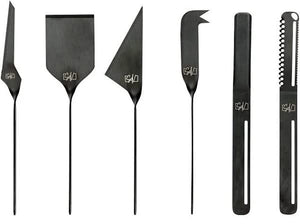 Cuchillo para queso y mantequilla Laguiole Style de Vie Negro - 6 unidades