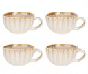 Cosy & Trendy Coffee Cups with Handle Astera Pearl Beige - ø 12 cm / 450 ml - 4 pieces