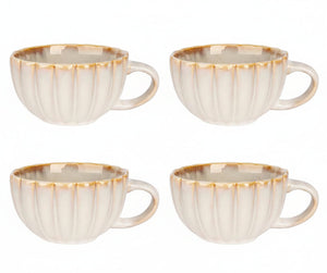 Taza de capuchino con asa Astera Pearl Beige - ø 12 cm / 450 ml - 4 piezas