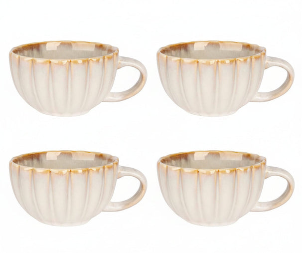 Taza de capuchino con asa Astera Pearl Beige - ø 12 cm / 450 ml - 4 piezas