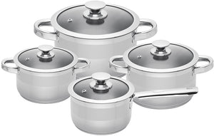 Sola Set de ollas Furore 4 piezas acero inoxidable Olla ø 16, 18, 20 cm y cazo ø 16 cm - apto para todas las fuentes de calor