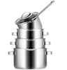 Sola Cookware set Pearl 4-piece stainless steel – downdraft suitable – cooking pots Ø 16, 18, 20 cm & saucepan Ø 16 cm – suitable for all heat sources