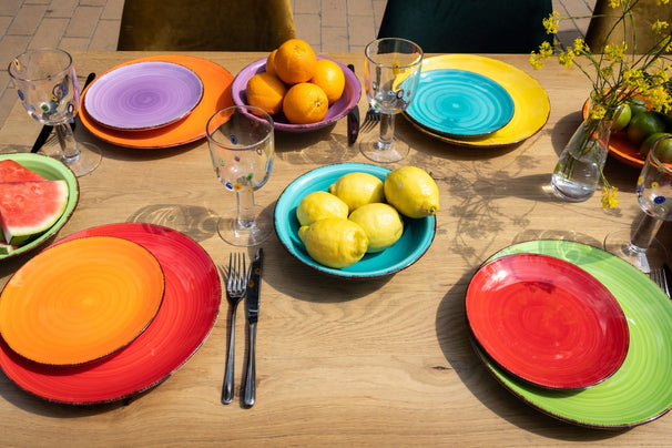 Studio Tavola Juego de vajilla Sunny Summer 18 piezas / 6 personas - 6 platos de desayuno, 6 platos de sopa y 6 platos para cenar
