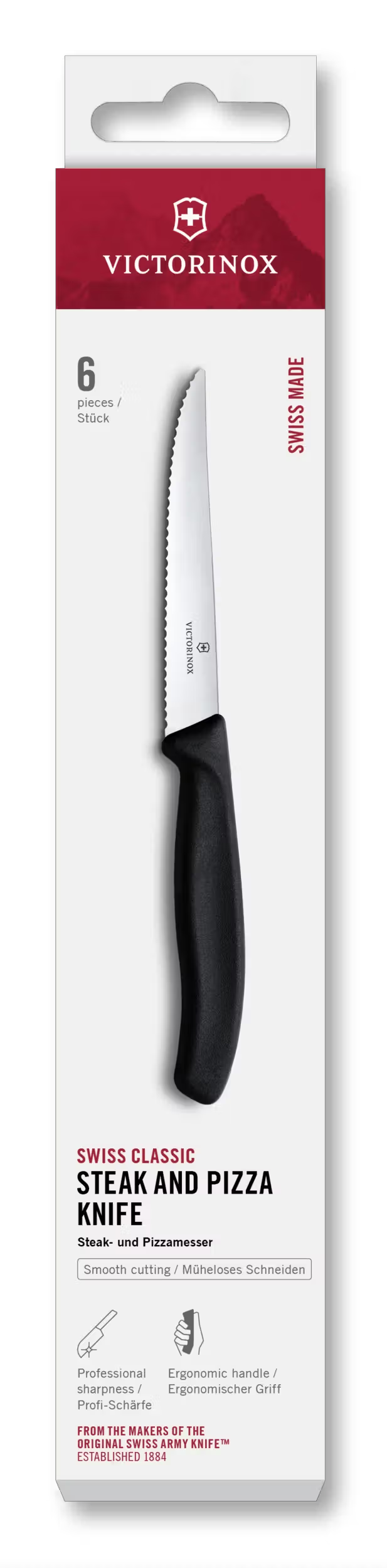 Victorinox Steak Knives Serrated Swiss Classic Black - 6 pieces