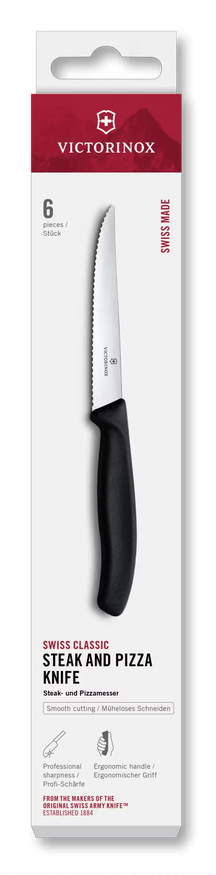 Victorinox Steak Knives Serrated Swiss Classic Black - 6 pieces