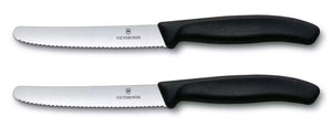 Victorinox cuchillos de tomate dentados Swiss Classic negro - 11 cm - 2 piezas