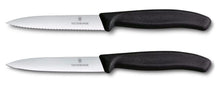 Victorinox Paring Knife Set Swiss Classic Black 2-piece - Serrated & Smooth Paring Knife