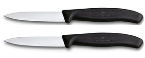 Victorinox cuchillos peladores Swiss Classic negro - 8 cm - 2 piezas