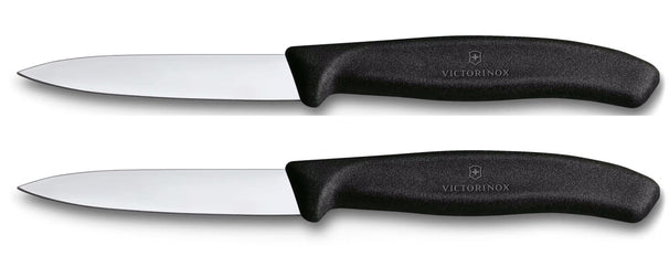 Victorinox cuchillos peladores Swiss Classic negro - 8 cm - 2 piezas