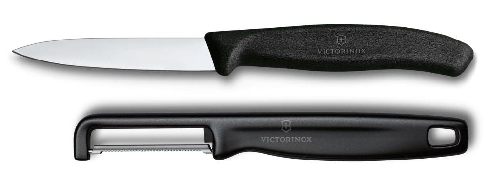 Victorinox Paring Knife Set Swiss Classic Black 2-piece - Paring Knife & Straight Peeler