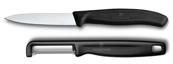 Victorinox Schilmessenset Swiss Classic Zwart 2-delig - Schilmes & Rechte Dunschiller
