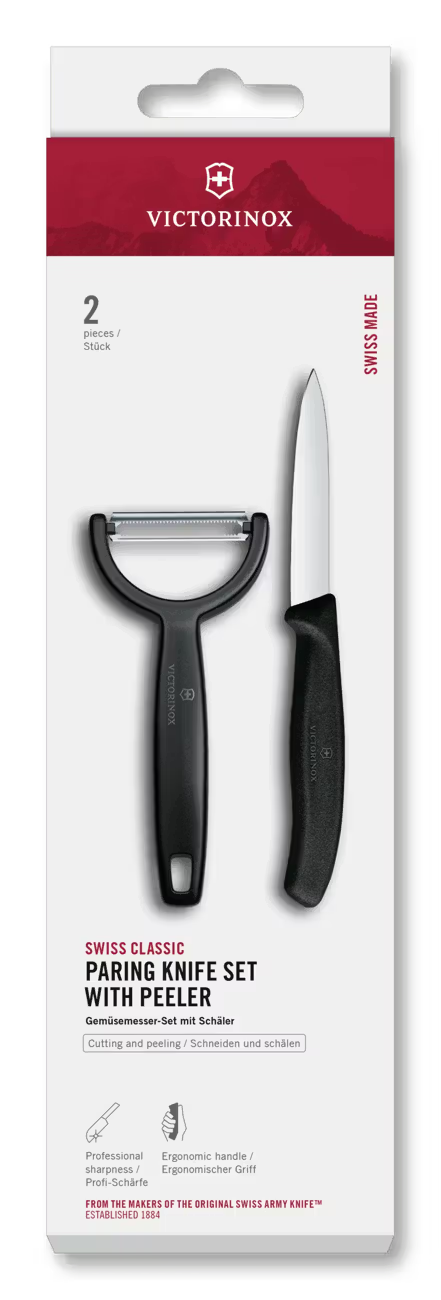 Victorinox Paring Knife Set Swiss Classic Black 2-piece - Paring Knife & Y-Peeler