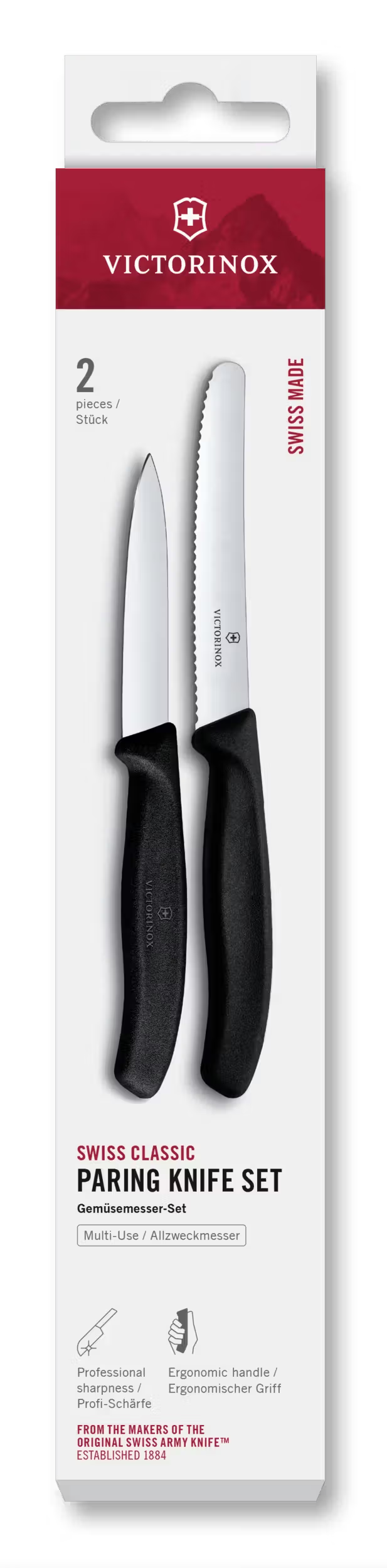 Victorinox Paring Knife Set Swiss Classic Black 2-piece - Tomato Knife & Paring Knife