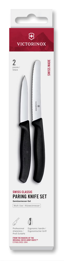 Victorinox Paring Knife Set Swiss Classic Black 2-piece - Tomato Knife & Paring Knife