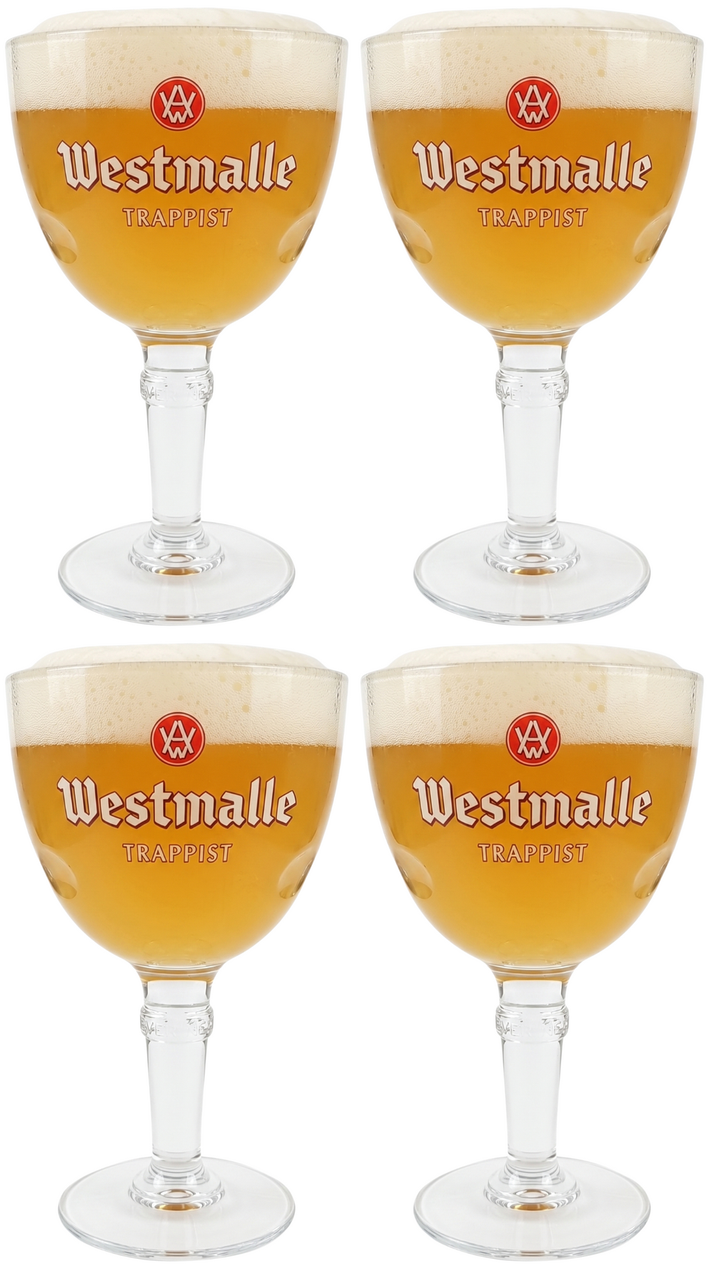 Westmalle Vasos de cerveza 330 ml - 4 unidades