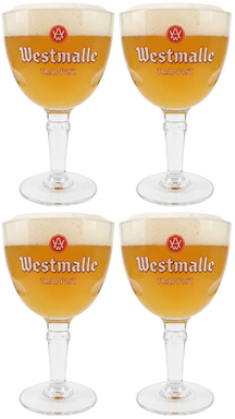Westmalle Vasos de cerveza 330 ml - 4 unidades