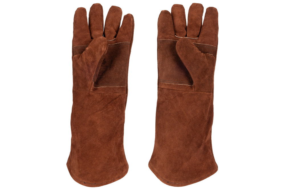 White Fire BBQ delantal & guantes de cuero - marrón - 3 piezas