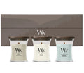 WoodWick Gift Set Scented Candles Mini Woodland Trio - 3 Pieces - Scented Candle in Glass - Wooden Wick