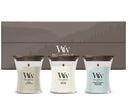 WoodWick Gift Set Scented Candles Mini Woodland Trio - 3 Pieces - Scented Candle in Glass - Wooden Wick