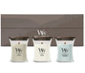 WoodWick Gift Set Scented Candles Mini Woodland Trio - 3 Pieces - Scented Candle in Glass - Wooden Wick
