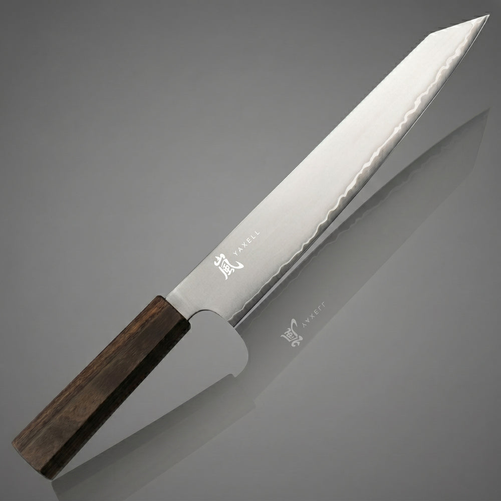 Yaxell Carving knife Hana 23 cm - 3 layer stainless steel - dark brown Pakka wood handle