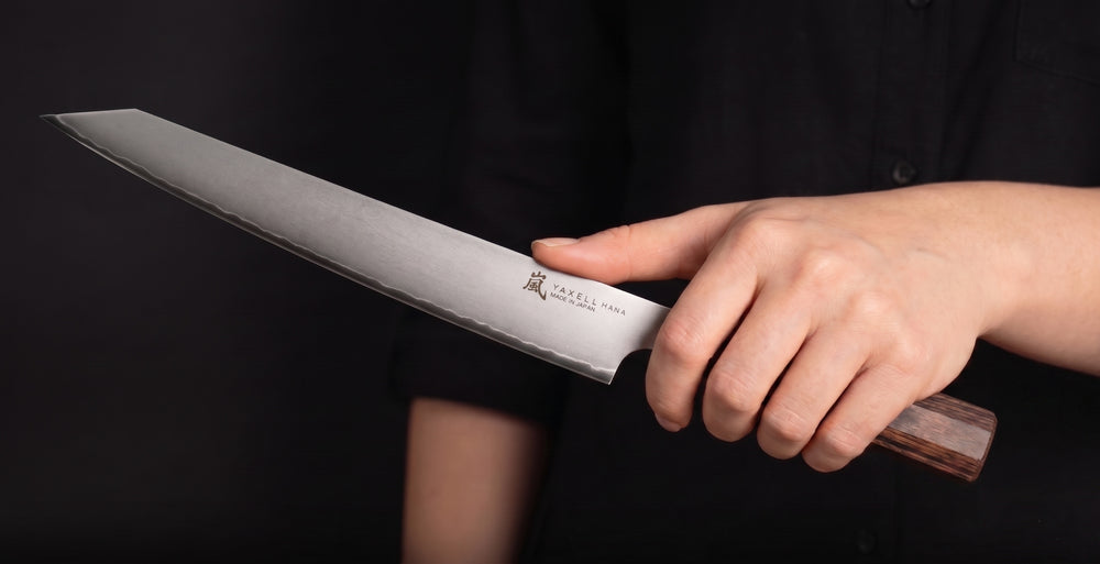 Yaxell Carving knife Hana 23 cm - 3 layer stainless steel - dark brown Pakka wood handle